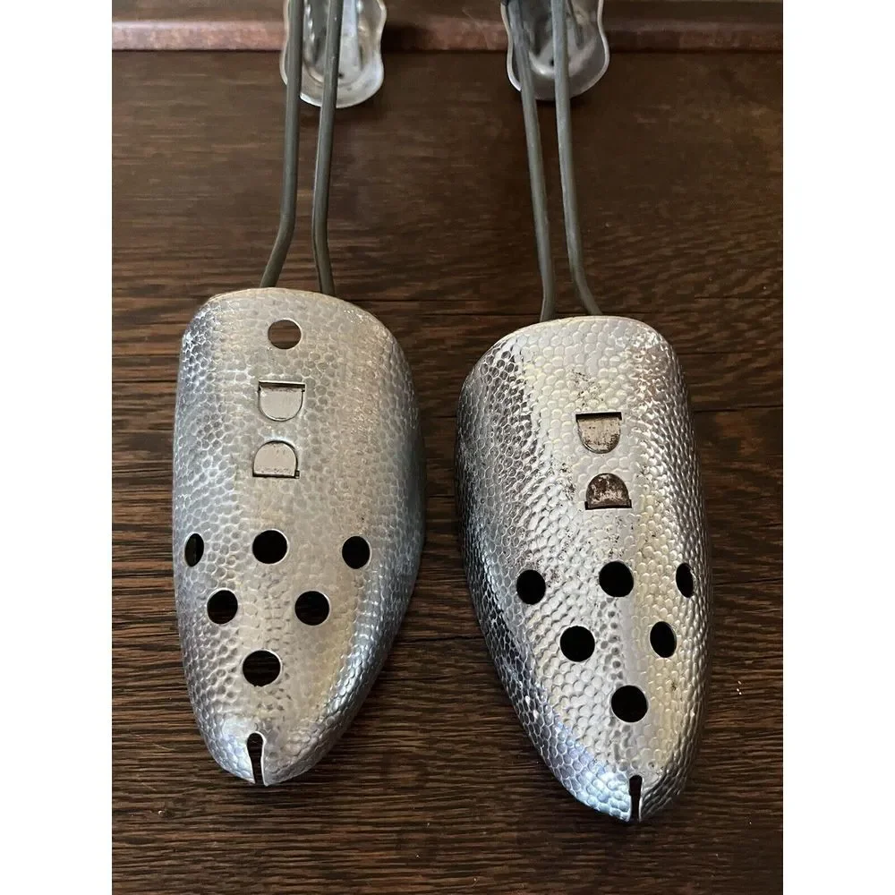 Vintage Hammered Metal‎ Adjustable Shoe Tree Stretcher Shaper Keeper Insert Set